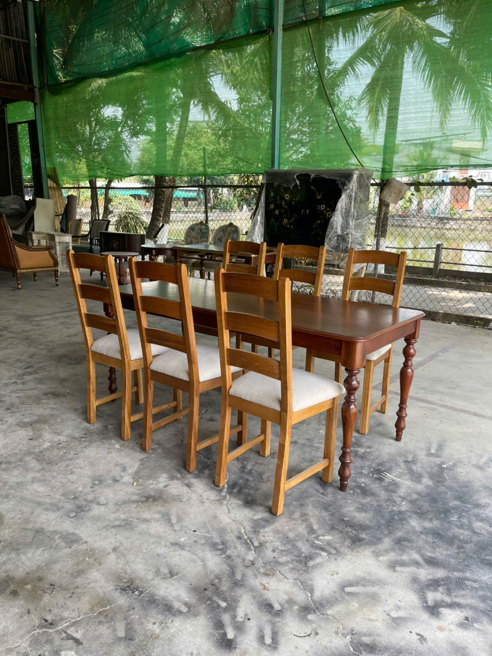 GHẾ ĂN HIỆN ĐẠI 3 NAN - GỖ SỒI